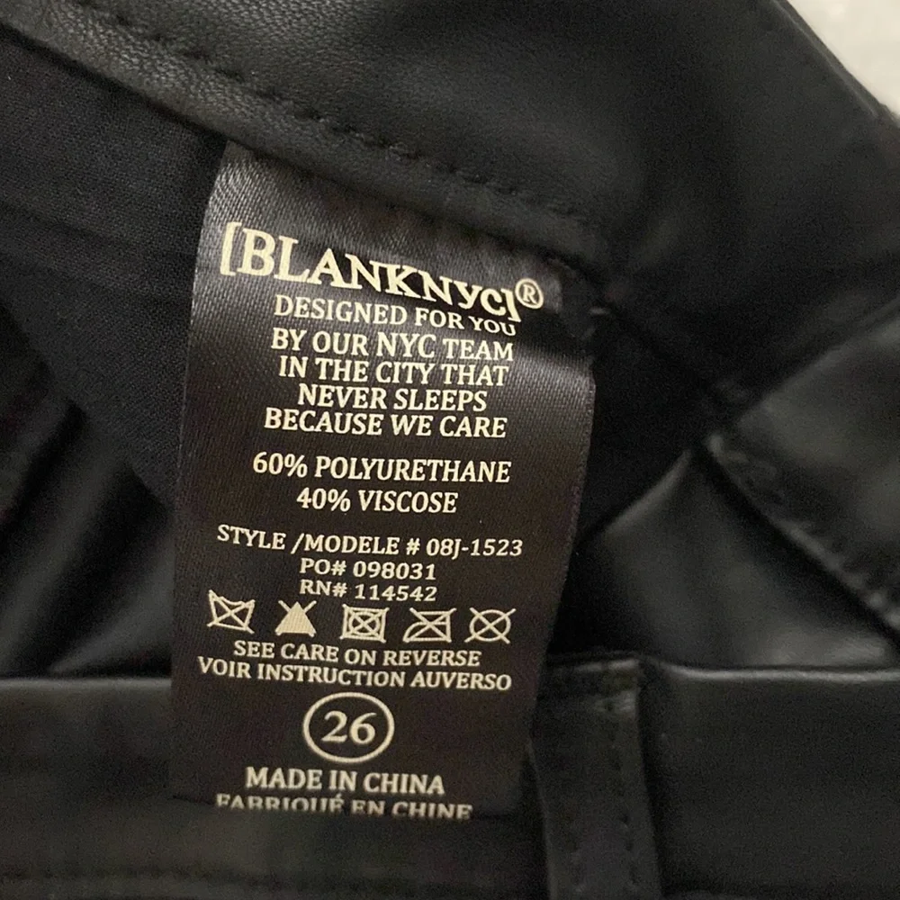 😍BLANK NYC ANKLE LACE UP FAUX LEATHER SKINNY PANTS SIZE 26 - Picture 8 of 10